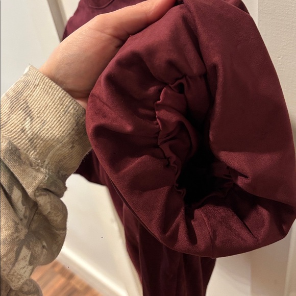 Bagatelle Sz Small Maroon Top Blouse Button Up Down Corset Style Sexy Balloon - Picture 9 of 13